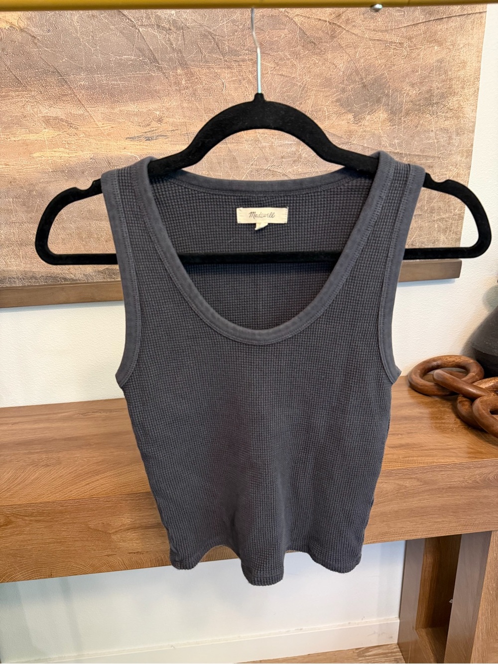Madewell Waffle Knit Scoop Crop Tank Size XS